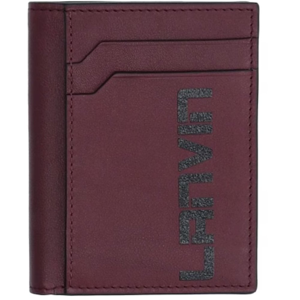 New Men's LANVIN deep purple bifold wallet